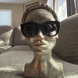 Kate Spade New York Zora black chunky cat-eye sunglasses